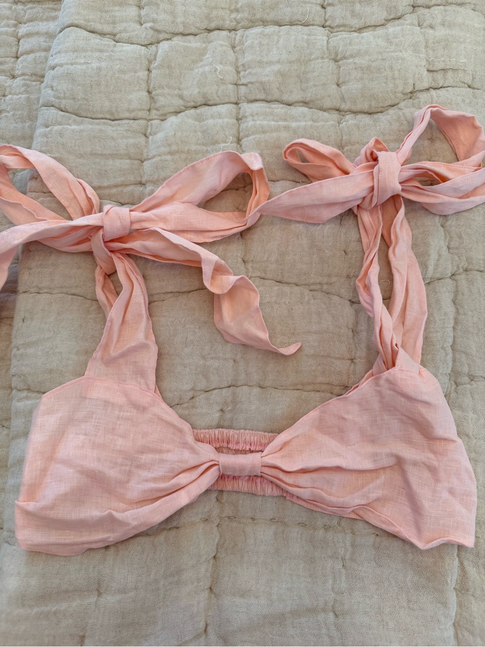 ANDI BAGUS Tie-Strap Pink Bralette Top